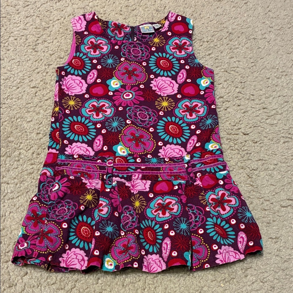 Vintage Girls Patterned Dress 3-4